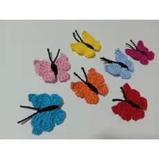20 borboletas de crochê para aplicação/mini borboleta medida 3 centímetros
