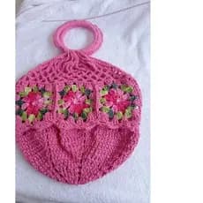 porta pratos de crochê com flores /saco para pratos/bolsa de crochê/bolsa de crochê para pratos