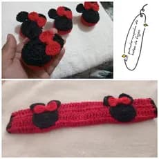 puxador de fogão+capinha de botão de fogão de crochê da Minie/kit de cozinha