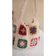 bolsa de crochê com Squares/bolsa de barbante/bolsa ou sacola
