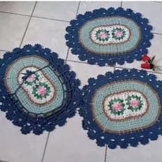Jogo de banheiro de crochê com 3 peças/banheiro/decoração de crochê banheiro/artesanal