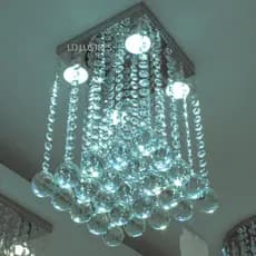 Lustre De Cristais Legítimos K9 Modelo Reto c/ 20cm de Altura p/ Sala ou Quarto