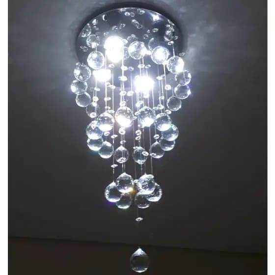 Luminária de Cristais k9 Legítimos ,Para Escritório/Recepção Base de Inox Espelhado com 70cm de Altura