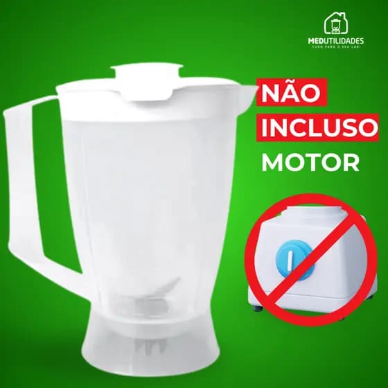 Copo De Liquidificador Serve P/ Liquidificador Walita Ri 7625 Ri 7630 Translúcido