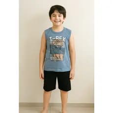 Conjunto Infantil Camisa + Bermuda Brandili Masculina