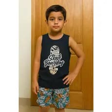 Conjunto Infantil Masculino Regata e bermuda