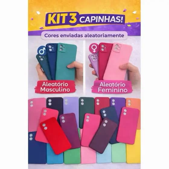 Kit 3 Capinhas Aveludadas Antiderrapantes Proteção Total Alta Qualidade Design Moderno Envio Imediato Cores Sortidas