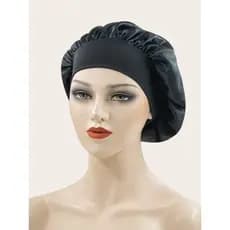 Touca de Cetim Antifrizz - PRETO - Tratamento Capilar Sono de Beleza