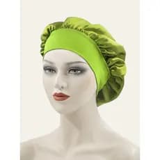 Touca de Cetim Antifrizz - VERDE LIMÃO - Tratamento Capilar Sono de Beleza
