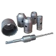 Kit 7 peças Serra Copo Concreto (30,40,45,55,65mm) com Haste 110mm Sds Plus