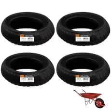 Kit 4 Pneu 3.50x8 Carrinho De Mão Borracha 4 Lonas Reforçado