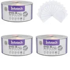 05 unidades de Mídia Virgem DVD-R 4.7gb 120min 16x - Infotech Prata Grava Jogo Grava Jogos PS2