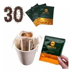 Kit 30 Sachês Café Especial Orfeu Drip Coffee Clássico preparo prático trabalho 100% Arábica