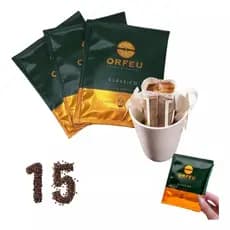 Café Especial Orfeu Drip Coffee 15 Sachês Café Brasileiro + Premiado do mundo 100% Arábica