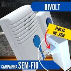 Campainha Residencial Wireless Sem Fio Resistente Água Wifi