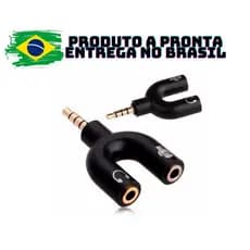 Adaptador Para Fone Headset Microfone Lapela P2 X P3 Áudio