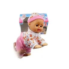Boneca Bebe Engatinha Chora E Ri E Fala Baby Com Roupinha