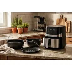 Conjunto 3 Assadeiras Air Fyer e forno antiaderente pudim grill redonda 18cm Reutilizável Não Gruda Fácil Limpeza