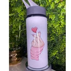 Garrafa Uso exclusivo de uma dorameira - Fundo estrelado rosa - Dorama - Kdramas- Dorameiras - Dorameiros