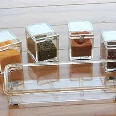 Porta Temperos E Condimentos Acrilico 4 Potes Organizadores