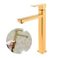 Torneira Luxo Banheiro Alta De Metal Dourado Lavabo Arejador