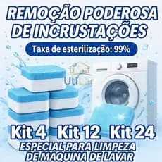 Acabe com Mau Cheiro na Máquina de Lavar/ Pastilhas Limpeza Profunda/ Remove Sujeira