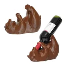 Suporte Urso para Garrafa de Vinho - Adega Porta Vinho Bar