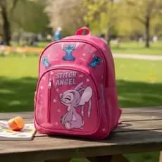 Mochila Infantil Escolar Grande Reforçada  Menina Minnie Promoção Stitch Passeio Creche Bebê Juvenil