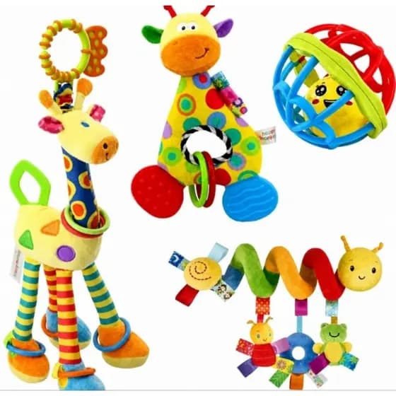 Mobile Pelúcia Com Chocalho Mordedor Brinquedo Sensorial Menina Menino