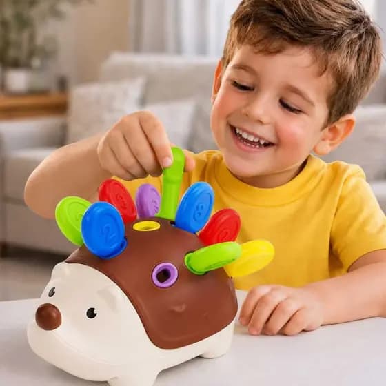 Brinquedo De Montar Encaixe Educativo Sensorial Encaixar Ouriço Porco Espinho Recurso Aprendizagem