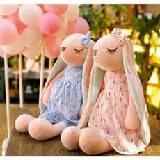 Boneca Pelúcia Coelho Coelhinha Orelhas Grandes Naninha Infantil Bebê Meninas Meninos  Páscoa