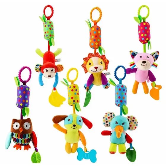 Mobile Anel de Pendurar Brinquedos de Carrinho Bebe Conforto Teether Berço de Chocalho Sensorial