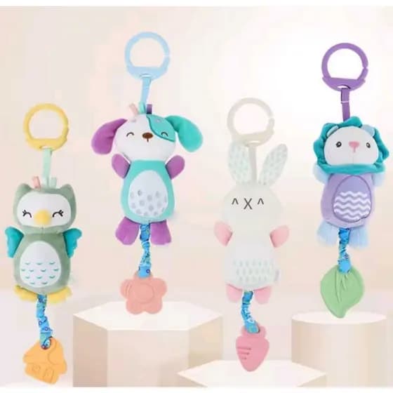 Mobile Anel de Pendurar Brinquedos de Carrinho Bebe Conforto Teether Boneca de Chocalho Montessori