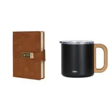 Lumai Kit Caderno com Cadeado 288 Páginas A5 + Caneca Térmica Inox 304 350ml Isolamento Vácuo