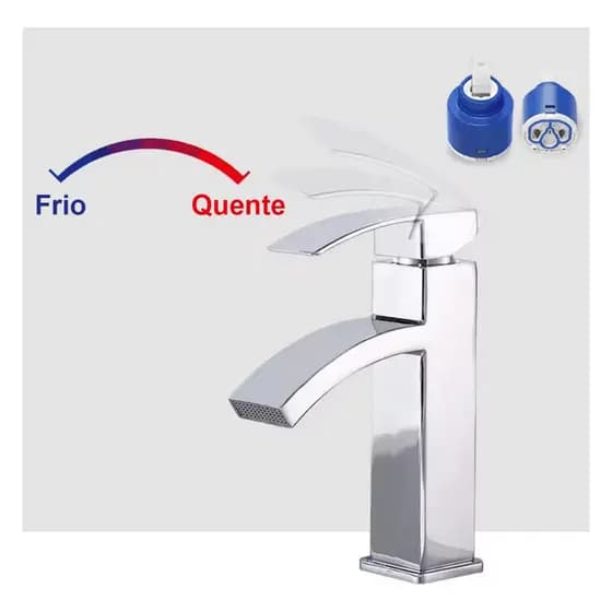 Torneira Para Banheiro Monocomando com Misturador (Quente e Frio) FC-77