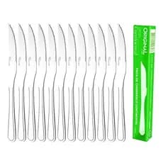 Kit 12 Facas Mesa Inox Line Continental Restaurante Metal
