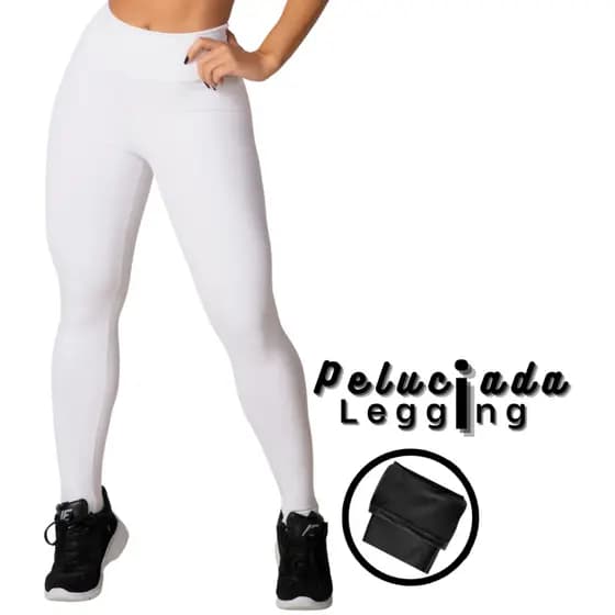 Legging Feminina Peluciada em Suplex lisa - Legging Quentinha Flanelada