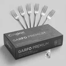 Kit 06 Garfo de Mesa Inox Line Continental Restaurante Metal
