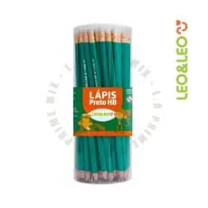 Kit Lapis Preto Grafite HB com Borracha Leo&Leo Sextavado com kit de 10 até 50 Unid. Volta as Aulas