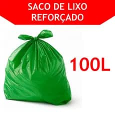 Saco de lixo verde reforçado e econômico 100L kit com 10 unidades