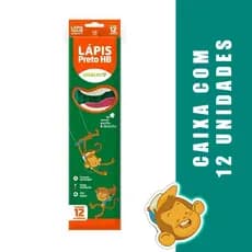 Lápis Preto HB2 com Borracha caixa com 12 unidadesLeo & Leo