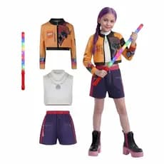 Fantasia Guerreiras Kpop Look Show com Huntrix Lightstick
