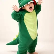Pijama Kigurumi Dinossauro Verde Plush Infantil Quentinho