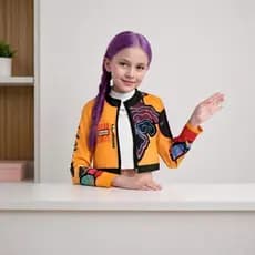 Fantasia Blusa Guerreiras do K-pop Rumi Amarela Infantil e Adulta