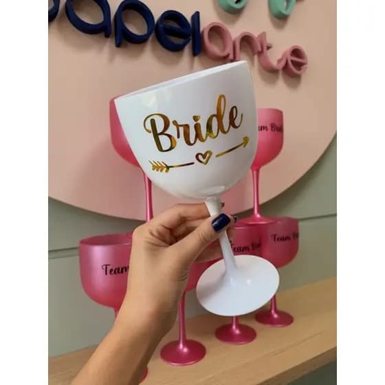 Taça acrilico personalizada para despedida de solteira
