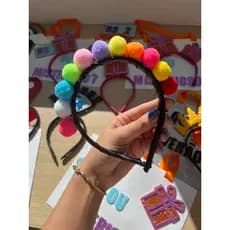 Tiara Pompons Coloridos Carnaval