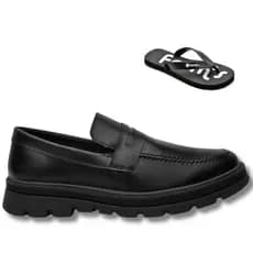 Sapato Social Loafer Masculino Lançamento Form's + Chinelo