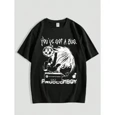 Camiseta Casual Masculina Inspirada em Anime Y2K - Poliéster Respirável, Gola Redonda, Manga Curta