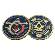 Moeda Maçonaria Maçom Freemason Fraternal Dourada