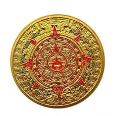 Moeda Asteca Maia Calendário Dragão México Dourado Case